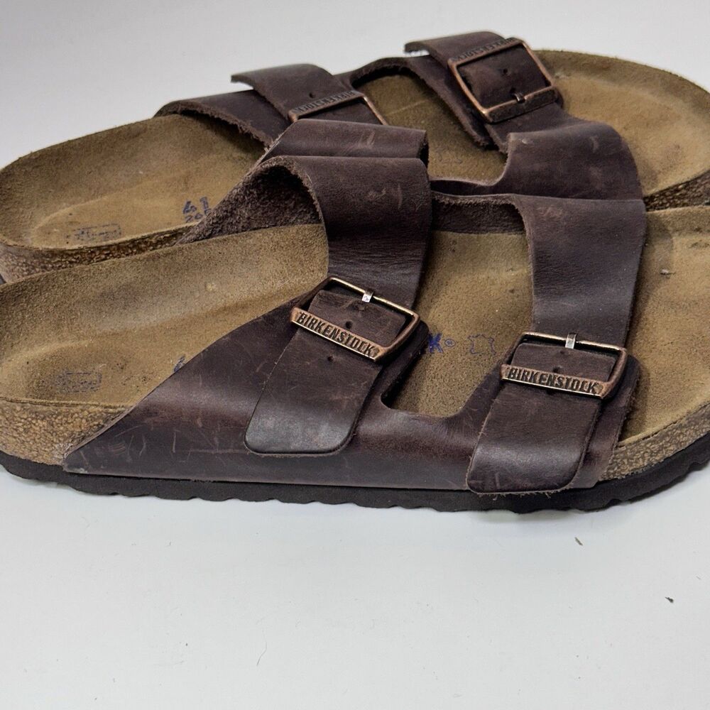 Birkenstock Arizona Sz 41 Brown Oiled Leather Granola Gorpcore Dad Sandals - Picture 2 of 8